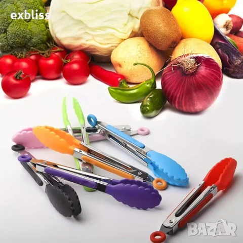 Универсална силиконова щипка (21 см) | За готвене и сервиране, снимка 4 - Прибори за хранене, готвене и сервиране - 53387800