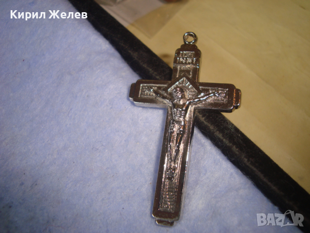 СРЕБРИСТО НАГРЪДНО РАЗПЯТИЕ с НАДПИС - ФАТИМА - КАТОЛИЧЕСКИ КРЪСТ 18957, снимка 4 - Колиета, медальони, синджири - 36350300