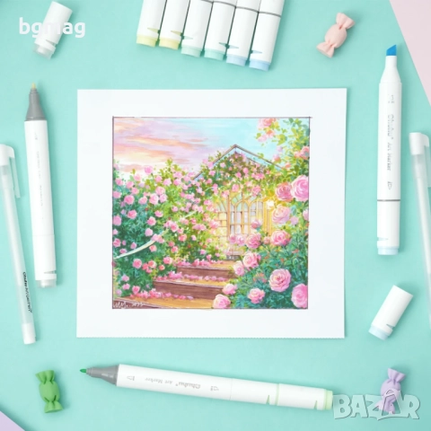 Ohuhu Oahu-01 Art Markers Set-перманентни маркери, комплект 48 пастелни цвята, снимка 9 - Ученически пособия, канцеларски материали - 52190713