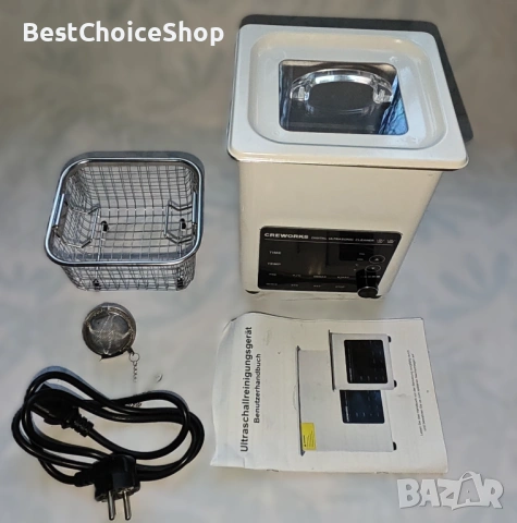 Професионална ултразвукова вана CREWORKS 2L – 40kHz, с подгряване, снимка 3 - Други инструменти - 53421224