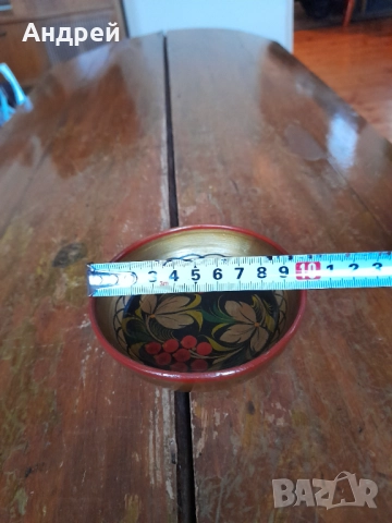 Стара дървена паница,хохлома #9, снимка 3 - Други ценни предмети - 52893262