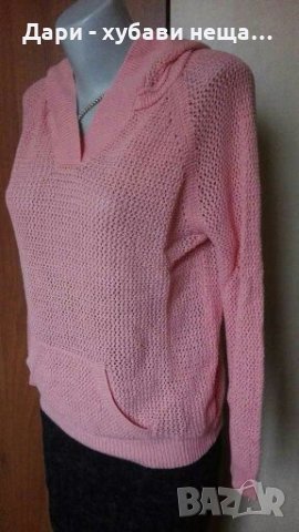 Пуловер от плетиво,с качулка🌹🍀M,L🌹🍀арт.3091, снимка 1 - Блузи с дълъг ръкав и пуловери - 34634243