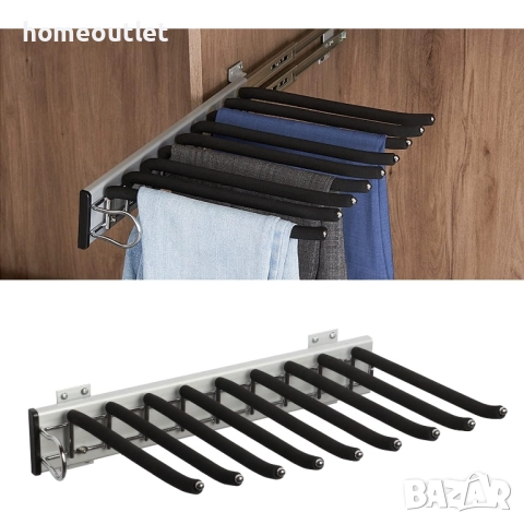 ПРОМОЦИЯ Закачалка / органайзер за панталони SINGLE SIDE SHEST TROUSERS RACK 944-KJ-Y, снимка 5 - Закачалки - 52838860