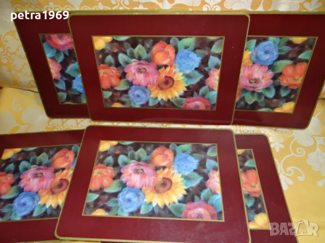 Английски подложки за чинии с корков гръб