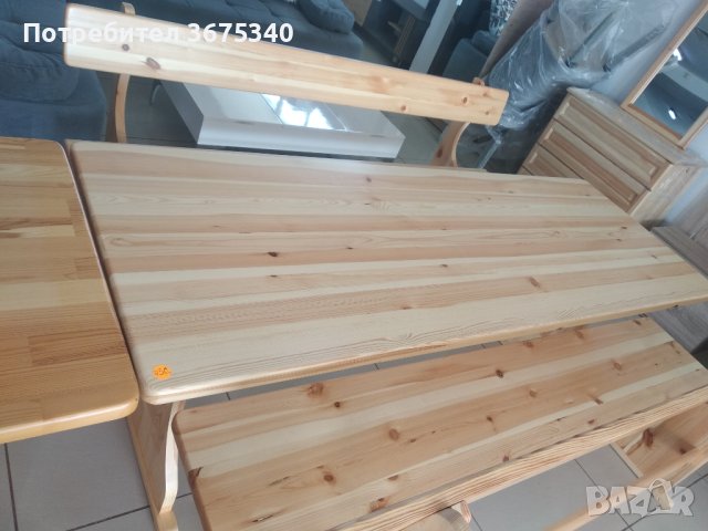 Дървени маси за заведения с размери от 1 м до 2 м в комплект с пейки и легла гардероб стол , снимка 1