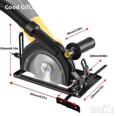 Приставка за Ъглошлайф за Прецизно Рязане под Ъгъл (100-125 мм) – Чиста и Безопасна Работа, снимка 7 - Други инструменти - 53283392