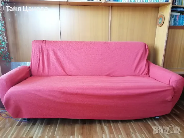 Холна гарнитура от разтегателен диван с железен механизъм, две табуретки и два фотьойла, снимка 5 - Дивани и мека мебел - 49789733