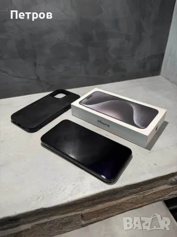 КАТО ЧИСТО НОВ Iphone 15 Pro Max Black + подарък, снимка 5 - Apple iPhone - 55943082