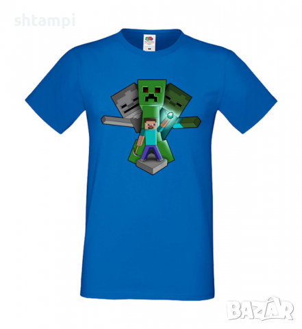 Мъжка тениска Steve Football , майнкрафт,Minecraft,Игра,Забавление,подарък,Изненада,Рожден Ден., снимка 4 - Тениски - 36497205