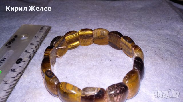 СТИЛНА ФЕШЪН АРТ ХЕНД МЕЙД РАЗТЕГАТЕЛНА ЛАСТИЧНА ГРИВНА от ТИГРОВО ОКО КАМЪНИ 34314, снимка 7 - Гривни - 38949679