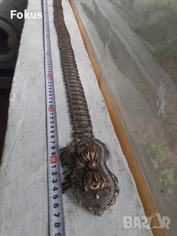 Възрожденски сачанен колан филигран с позлата, снимка 4 - Антикварни и старинни предмети - 51498192