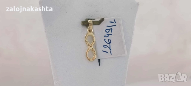 Нова Златна висулка безкрайност-0,80гр/14кр, снимка 4 - Колиета, медальони, синджири - 52156418