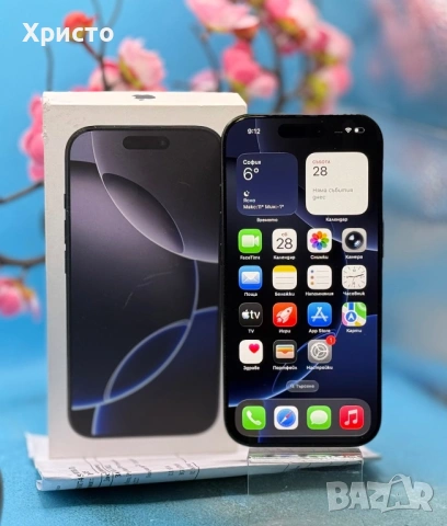 ГАРАНЦИОНЕН!!! Apple iPhone 16 Pro, 128GB, 5G, Black Titanium , снимка 2 - Apple iPhone - 53662460