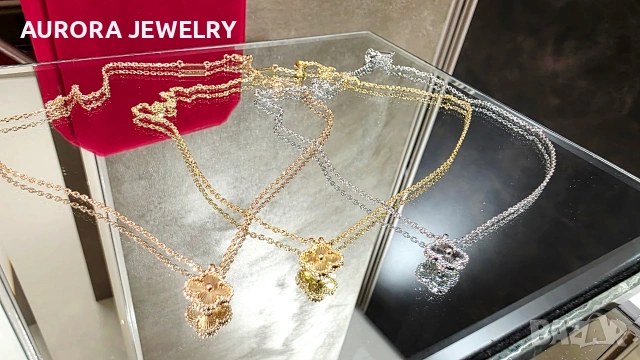 Van Cleef & Arpels VCA Gold Clear Sweet Alhambra Clover Дамско Колие, снимка 7 - Колиета, медальони, синджири - 53405071