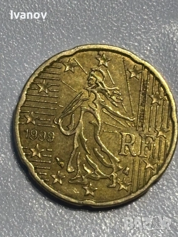 Монета 20 цента 1999 г