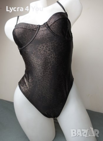 XS (70A) цялостен бански в тъмна леопардова окраска, снимка 10 - Бански костюми - 41603873