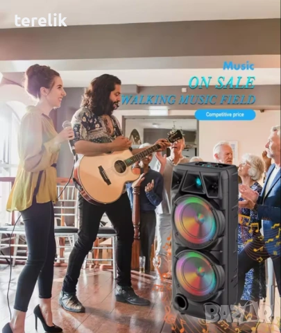 №1 Нова ZQS 8210 2х8 120W 6500mah 2 микрофона ПРЕНОСИМА КАРАОКЕ КОЛОНА, снимка 14 - Аудиосистеми - 53165227