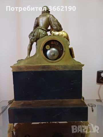 Бронзов каминен часовник , снимка 4 - Декорация за дома - 52585619