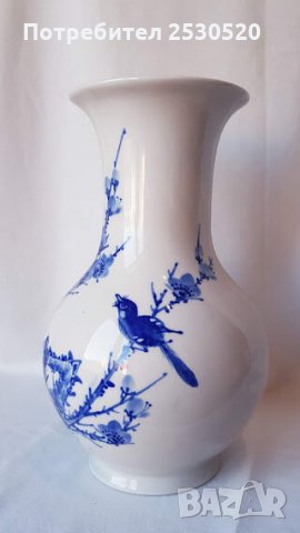 Голяма ръчно рисувана порцеланова ваза, снимка 1 - Вази - 36018725