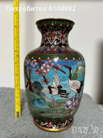 Китайска ваза 20 век икебана декор, снимка 2 - Вази - 48493235