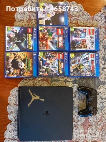 PlayStation 4  Slim с един контролер и 7 игри