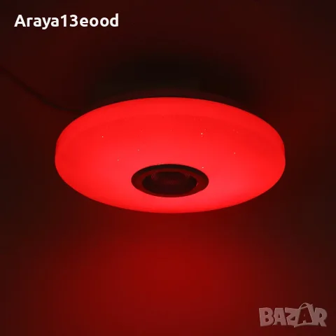 RGBW LED плафон с Bluetooth високоговорител, управление с приложение и дистанционно, 18W, снимка 7 - Лампи за таван - 56199396