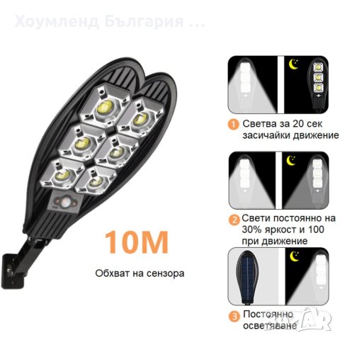 Мощна улична соларна лампа 150W, снимка 4 - Къмпинг осветление - 40650627