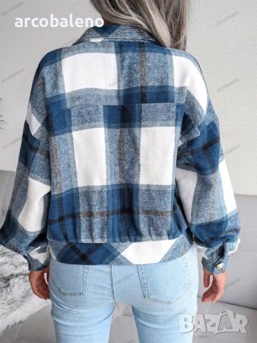 Модно дамско преходно карирано яке, 5цвята , снимка 8 - Якета - 41705613