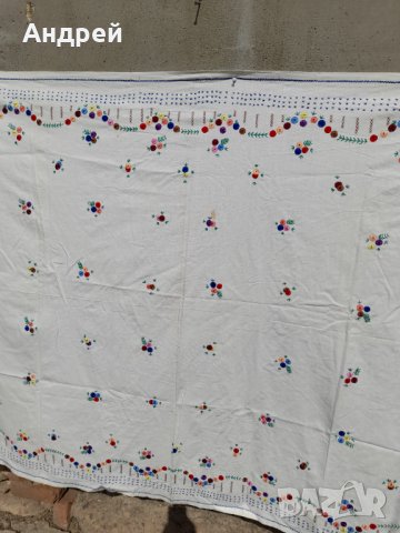 Стара бродирана покривка за маса #6, снимка 3 - Антикварни и старинни предмети - 42357143