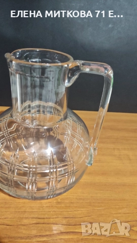 Голяма тежка гравирана кана от кристално стъкло, снимка 5 - Аксесоари за кухня - 52777396