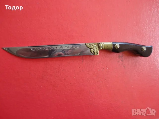 Страхотен нож каракулак с гравюри рог 6, снимка 7 - Ножове - 48352852