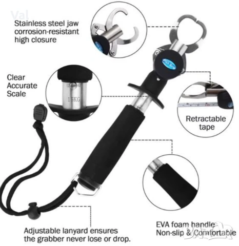 Рибарска щипка за хищници с кантар15 kg, снимка 4 - Такъми - 53848340