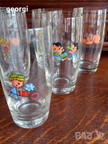 Ретро детски чаши от калиево стъкло , снимка 2 - Чаши - 36020912