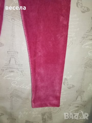 Клин-панталон от плюшена еластична материя, розов цвят, снимка 3 - Детски клинове - 42490823