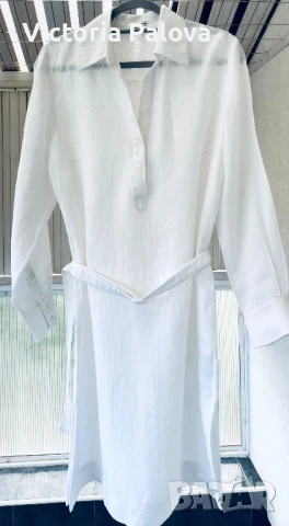 Бяла рокля/туника  H&M 100% лен