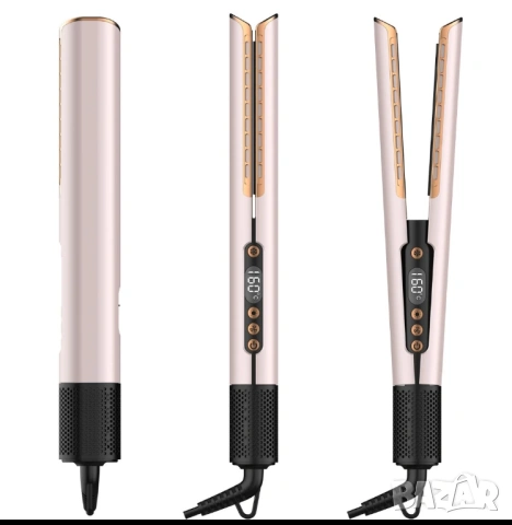 Преса за изправяне и сушене на коса тип Dyson Airstrait, Сешоар 2 в 1 за изправяне и къдрене