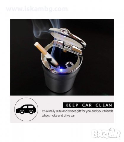 УНИВЕРСАЛЕН ПЕПЕЛНИК ЗА КОЛА С LED ОСВЕТЛЕНИЕ 2 В 1 - код 2004, снимка 3 - Аксесоари и консумативи - 33966130