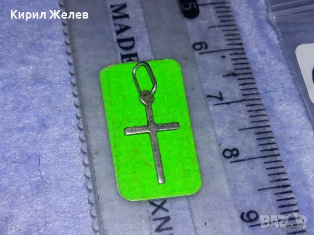 СТАРО МИНИАТЮРНО СРЕБЪРНО КРЪСТЧЕ МАЙСТОРСКА РЪЧНА ИЗРАБОТКА 33077, снимка 4 - Антикварни и старинни предмети - 40770376