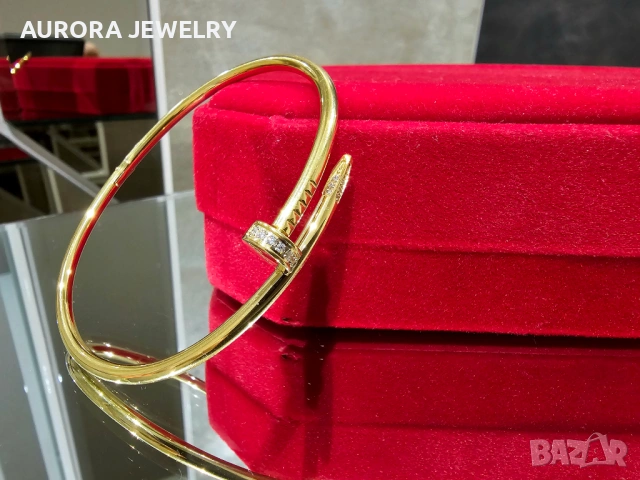 CARTIER Nail Juste un Clou Small Thin Gold Diamonds Гривна Пирон, снимка 2 - Гривни - 53054369