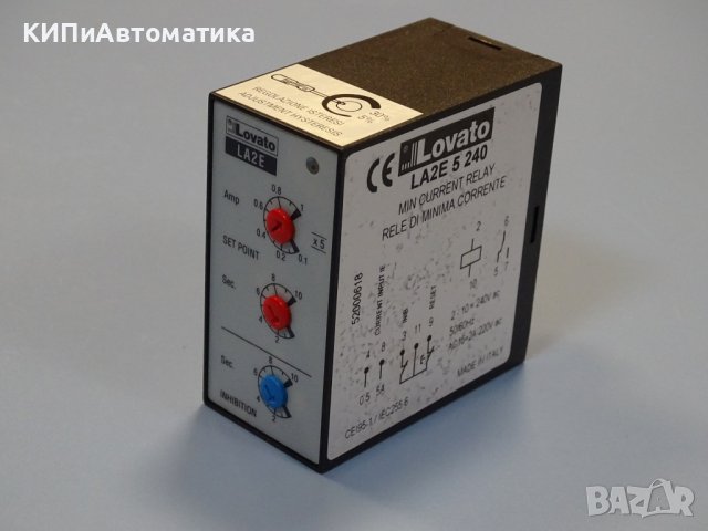 Реле Lovato 31LA2E 5 240 MIN Current Relay 240V 50/60Hz, снимка 2 - Резервни части за машини - 42131518