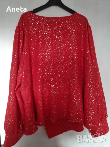 Красива блуза голям размер, снимка 2 - Блузи с дълъг ръкав и пуловери - 52475705