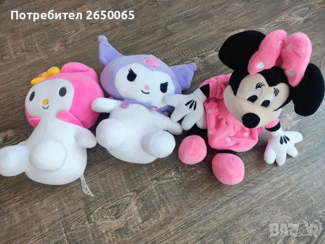 Комплект нови плюшени играчки Куроми, МайМелани и Мини Маус - 3 броя!
