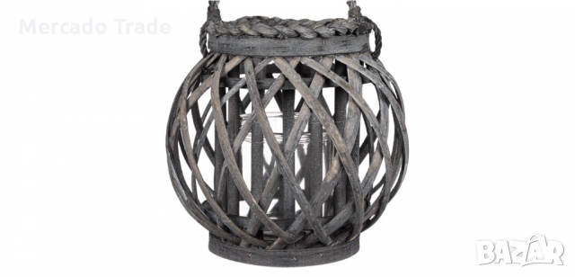 Декоративен фенер, Висящ, Кръгъл, Сив, снимка 2 - Декорация за дома - 36045051