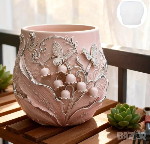 Молд буркан ваза с Момина сълза, снимка 11 - Форми - 53195572