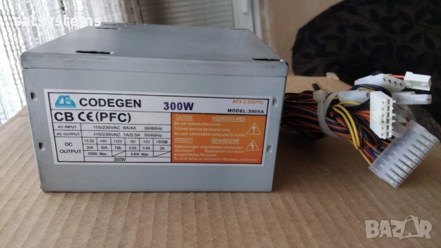 Компютърно захранване 300W Codegen 300XA ATX 2.03(P4) 80mm FAN, снимка 3 - Захранвания и кутии - 52035601
