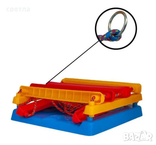 Детска люлка със закрепващи въжета и метални халки, снимка 1