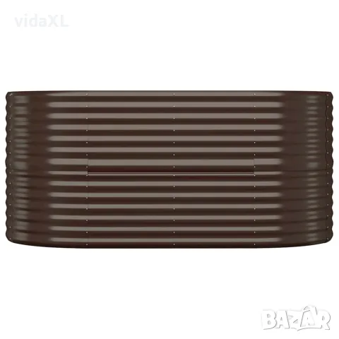 vidaXL Градинска повдигната леха поцинкована стомана кафяво, снимка 3 - Саксии и кашпи - 56146665