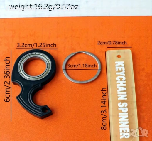 Фиджет спинер ключодържател с луминесцентни ленти, снимка 2 - Други - 53654383