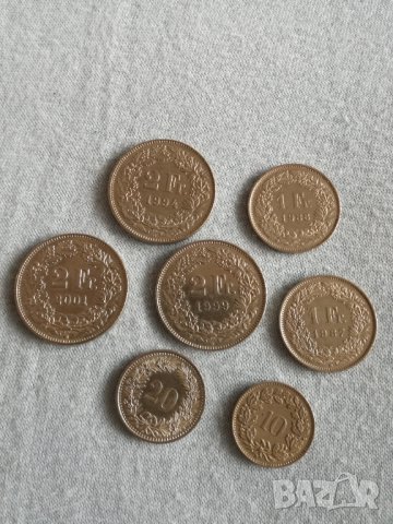 Монети от Швейцария 1987-2001 г., снимка 2 - Нумизматика и бонистика - 35940623