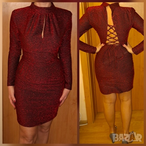 Официална рокля бордо 